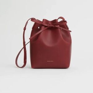 NWT Mansur Gavriel Mini Bucket Bag Brown Tan Yellow